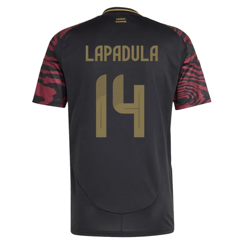 Danxen Børn Peru Gianluca Lapadula #14 Sort Udebane Spillertrøjer 24-26 Trøje T-Shirt