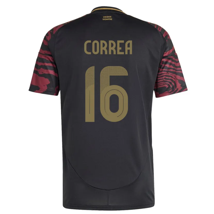 Danxen Børn Peru Eslyn Correa #16 Sort Udebane Spillertrøjer 24-26 Trøje T-Shirt