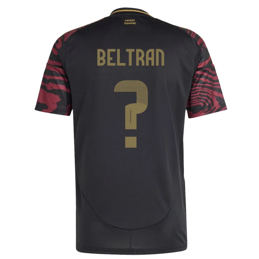 Danxen Børn Peru Adrián Beltrán #0 Sort Udebane Spillertrøjer 24-26 Trøje T-Shirt