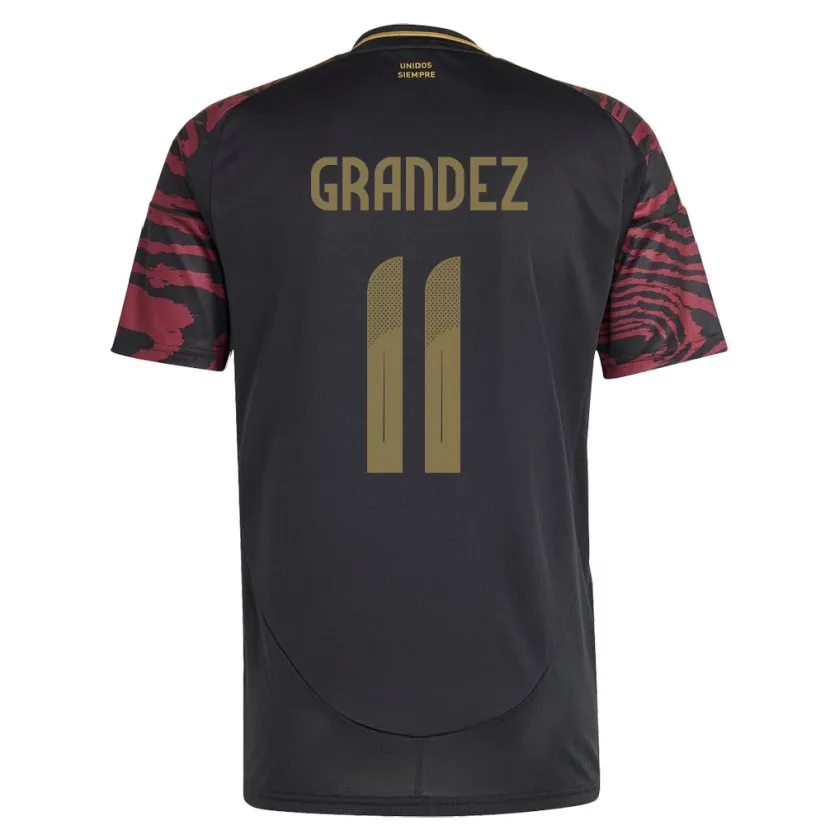 Danxen Børn Peru Guillermo Grández #11 Sort Udebane Spillertrøjer 24-26 Trøje T-Shirt