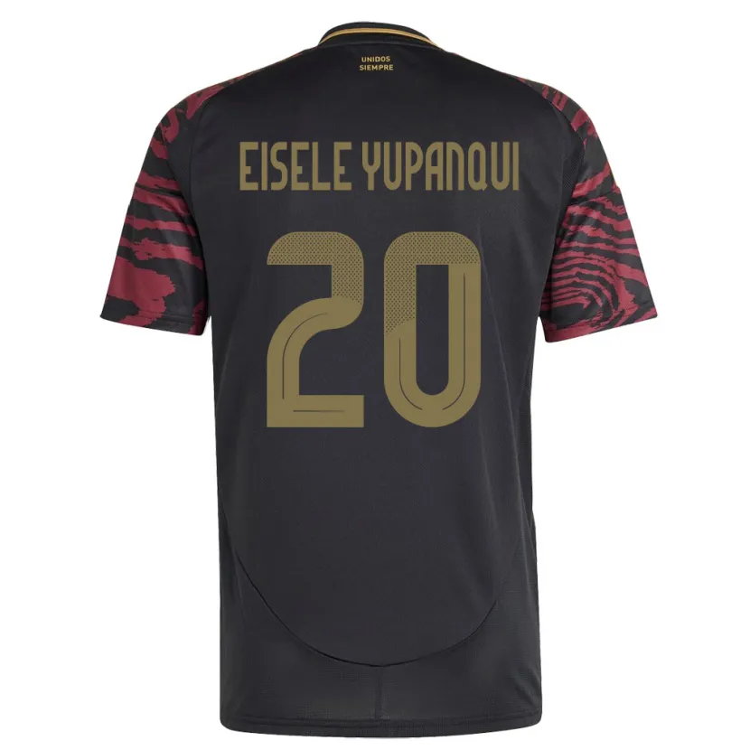 Danxen Børn Peru Philipp Eisele Yupanqui #20 Sort Udebane Spillertrøjer 24-26 Trøje T-Shirt