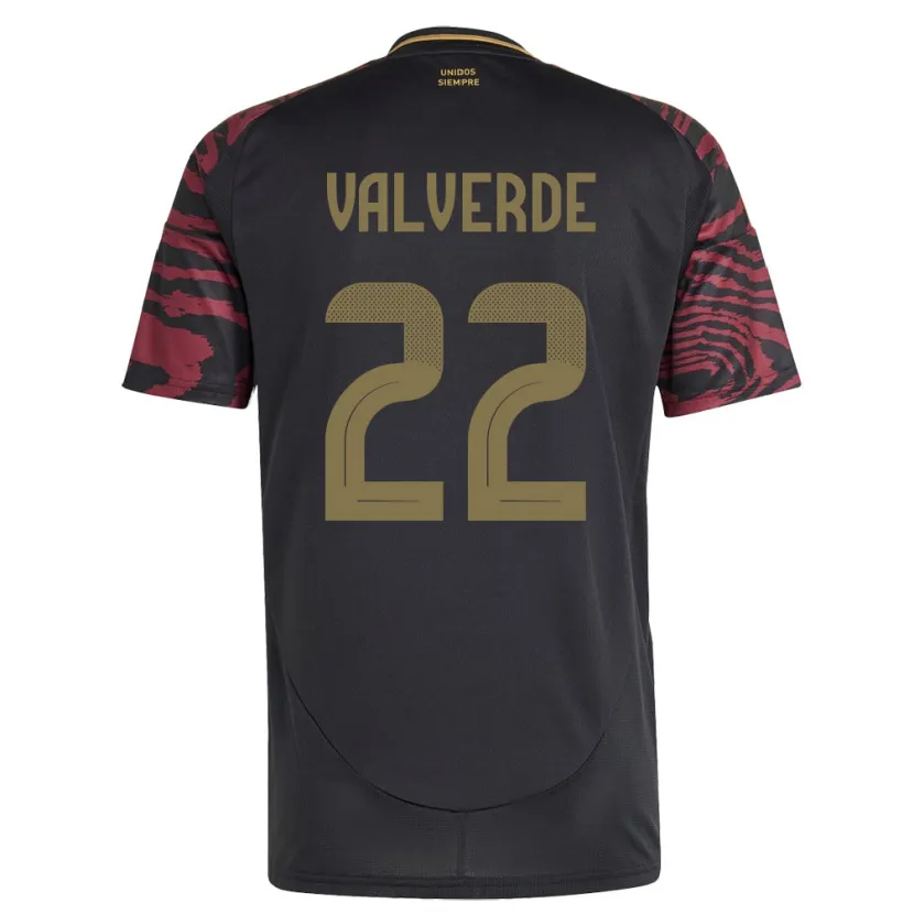 Danxen Børn Peru Malena Valverde #22 Sort Udebane Spillertrøjer 24-26 Trøje T-Shirt