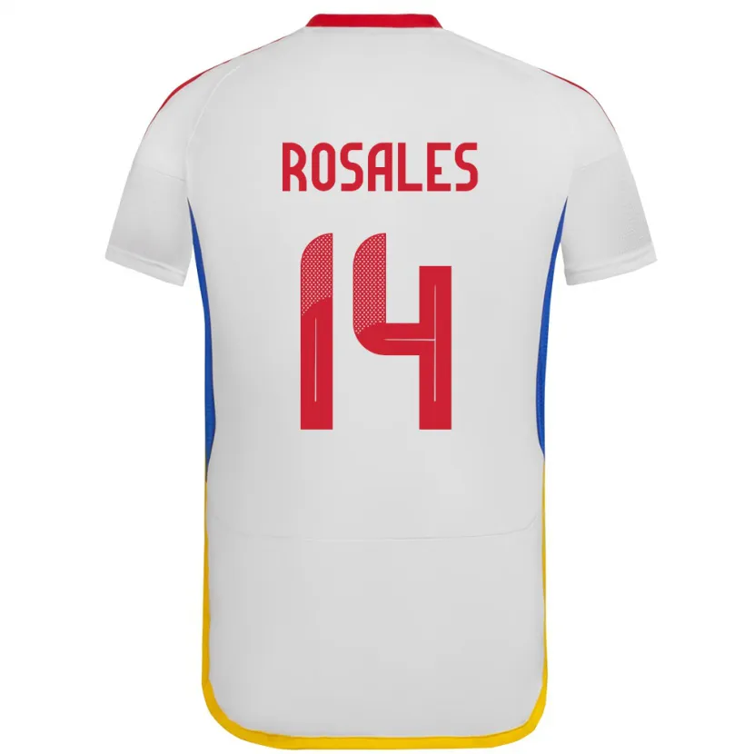 Danxen Børn Venezuela Roberto Rosales #14 Hvid Udebane Spillertrøjer 24-26 Trøje T-Shirt