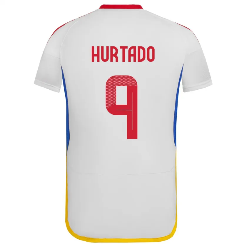 Danxen Børn Venezuela Jan Hurtado #9 Hvid Udebane Spillertrøjer 24-26 Trøje T-Shirt