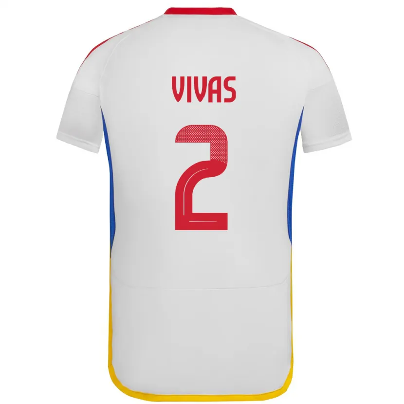 Danxen Børn Venezuela Carlos Vivas #2 Hvid Udebane Spillertrøjer 24-26 Trøje T-Shirt