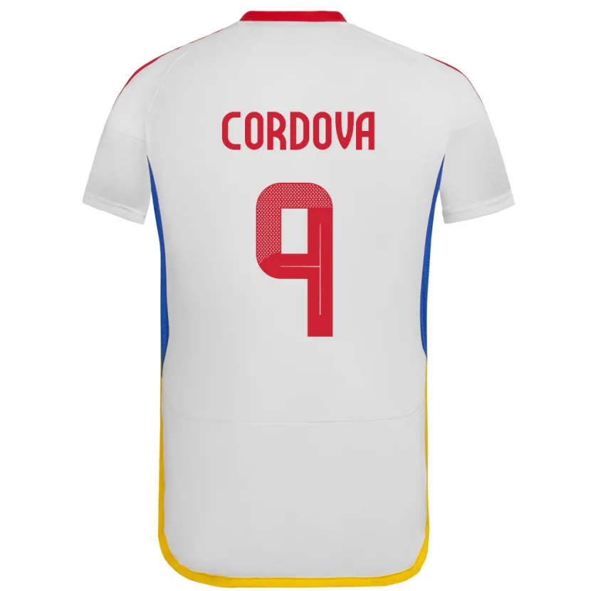 Danxen Børn Venezuela Sergio Córdova #9 Hvid Udebane Spillertrøjer 24-26 Trøje T-Shirt