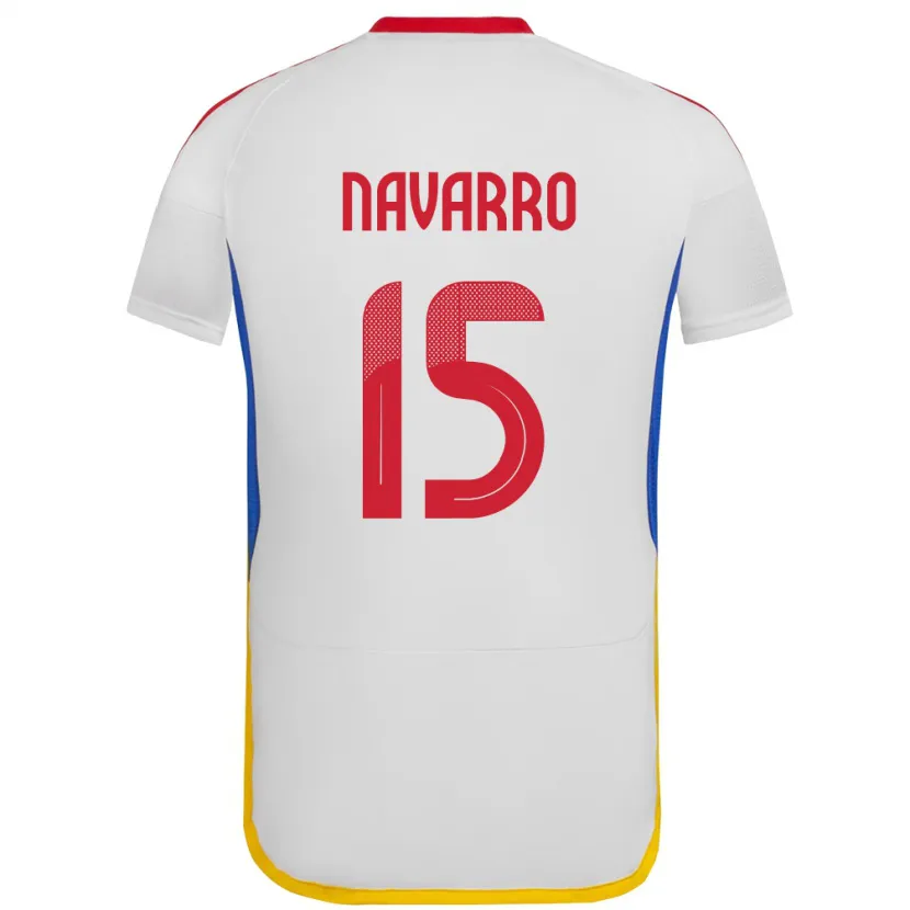 Danxen Børn Venezuela Miguel Navarro #15 Hvid Udebane Spillertrøjer 24-26 Trøje T-Shirt