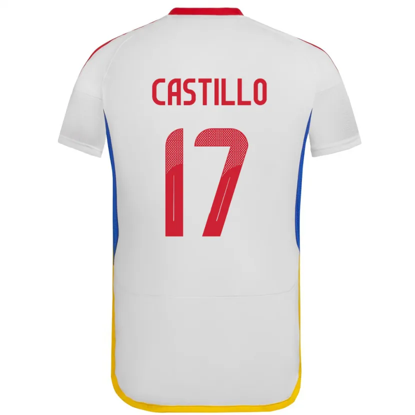 Danxen Børn Venezuela Edson Castillo #17 Hvid Udebane Spillertrøjer 24-26 Trøje T-Shirt