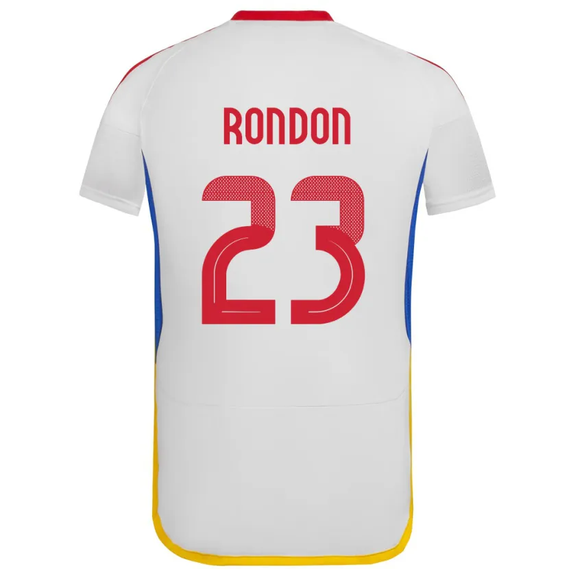 Danxen Børn Venezuela Salomón Rondón #23 Hvid Udebane Spillertrøjer 24-26 Trøje T-Shirt