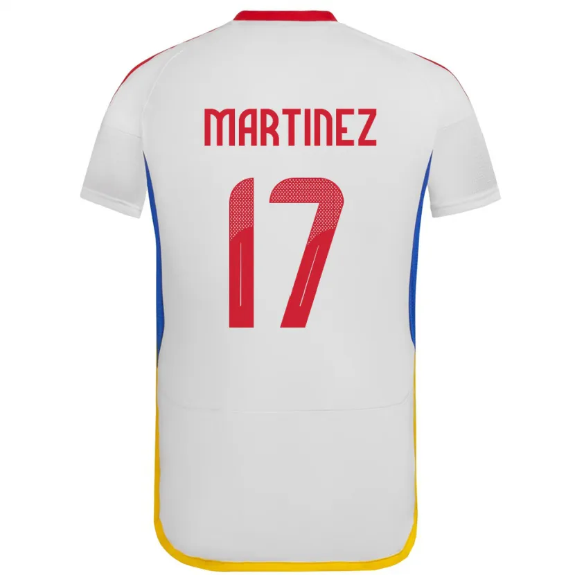 Danxen Børn Venezuela David Martínez #17 Hvid Udebane Spillertrøjer 24-26 Trøje T-Shirt