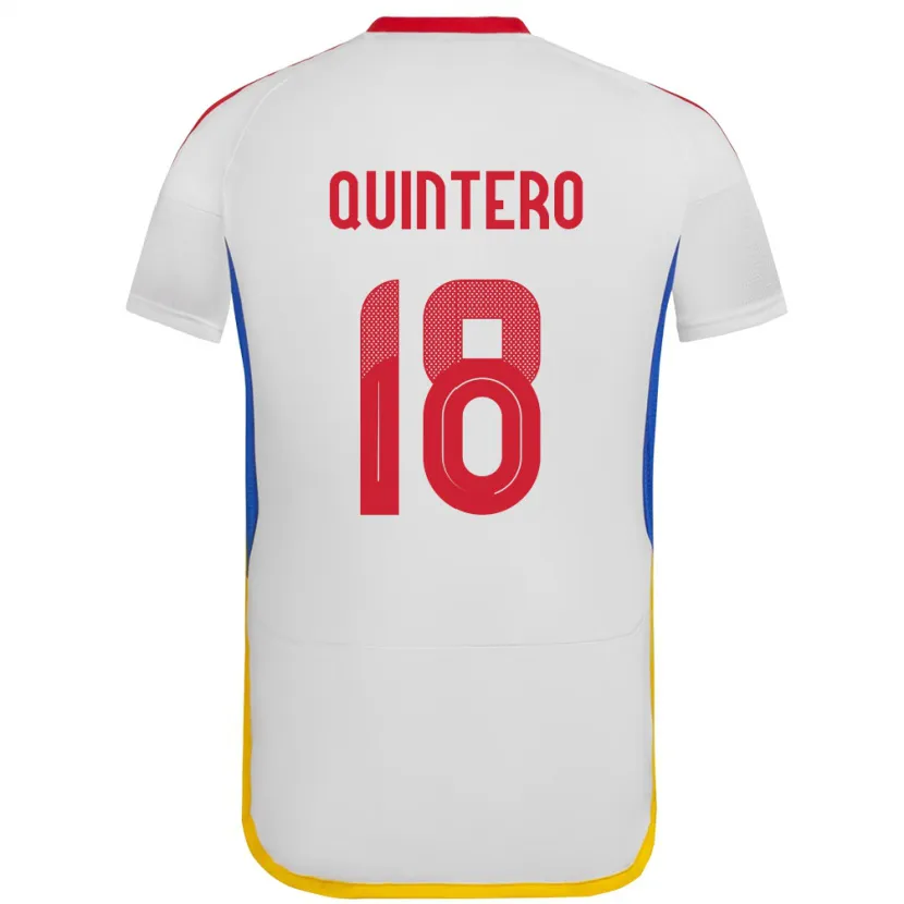 Danxen Børn Venezuela Jesús Quintero #18 Hvid Udebane Spillertrøjer 24-26 Trøje T-Shirt