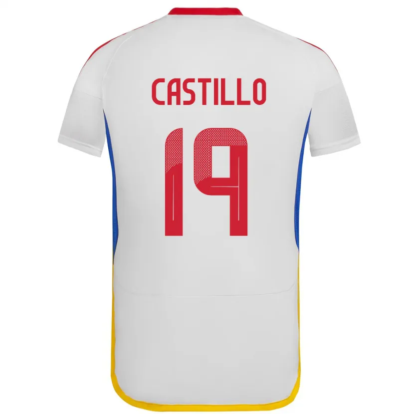 Danxen Børn Venezuela Bryan Castillo #19 Hvid Udebane Spillertrøjer 24-26 Trøje T-Shirt