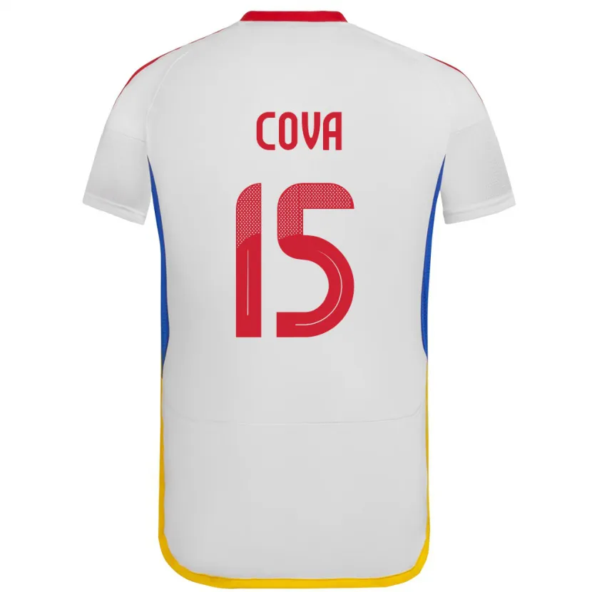 Danxen Børn Venezuela Adrián Cova #15 Hvid Udebane Spillertrøjer 24-26 Trøje T-Shirt