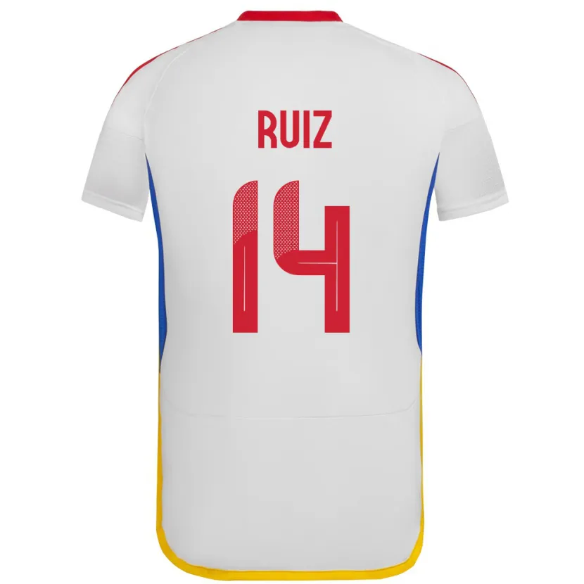 Danxen Børn Venezuela Maicol Ruiz #14 Hvid Udebane Spillertrøjer 24-26 Trøje T-Shirt