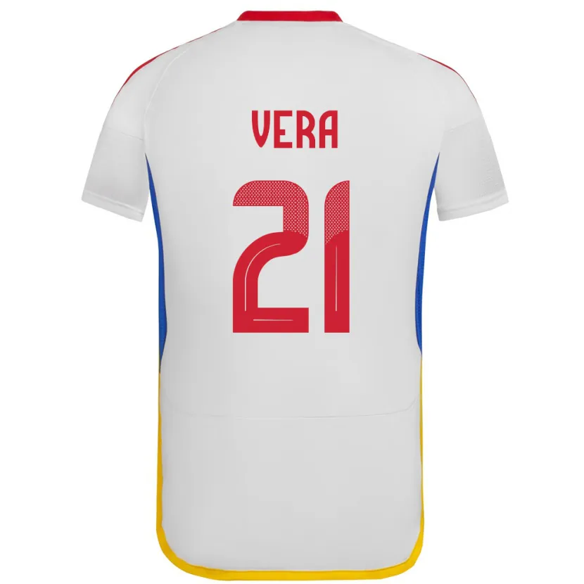 Danxen Børn Venezuela Andry Vera #21 Hvid Udebane Spillertrøjer 24-26 Trøje T-Shirt