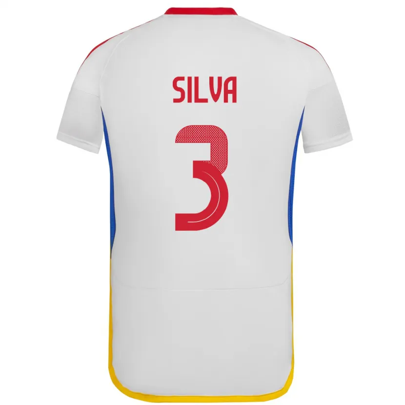 Danxen Børn Venezuela Santiago Silva #3 Hvid Udebane Spillertrøjer 24-26 Trøje T-Shirt