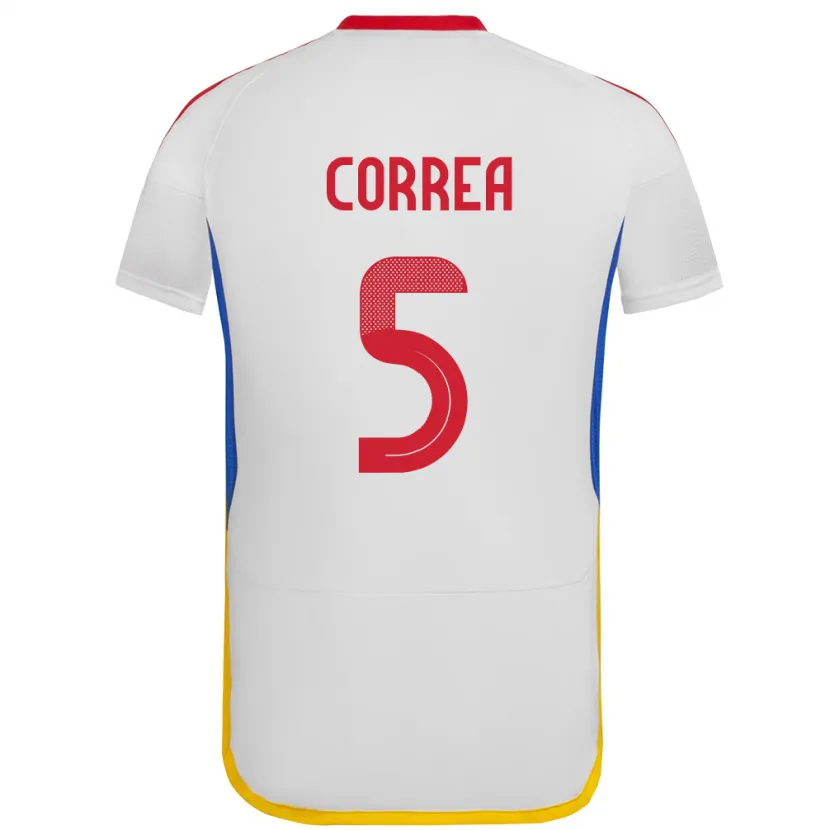 Danxen Børn Venezuela José Correa #5 Hvid Udebane Spillertrøjer 24-26 Trøje T-Shirt