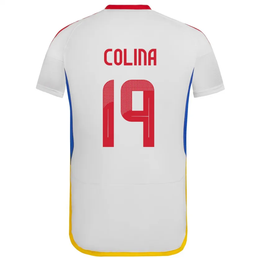 Danxen Børn Venezuela Junior Colina #19 Hvid Udebane Spillertrøjer 24-26 Trøje T-Shirt