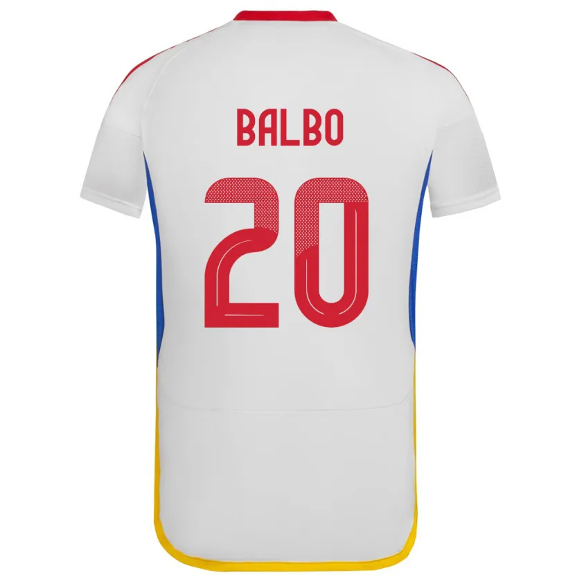 Danxen Børn Venezuela Luis Balbo #20 Hvid Udebane Spillertrøjer 24-26 Trøje T-Shirt