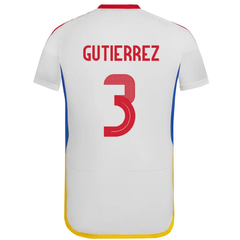 Danxen Børn Venezuela Nairelis Gutiérrez #3 Hvid Udebane Spillertrøjer 24-26 Trøje T-Shirt