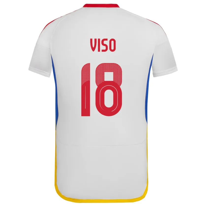 Danxen Børn Venezuela Ysaura Viso #18 Hvid Udebane Spillertrøjer 24-26 Trøje T-Shirt