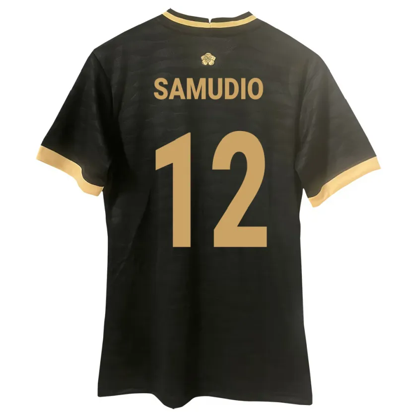 Danxen Børn Panama César Samudio #12 Sort Udebane Spillertrøjer 24-26 Trøje T-Shirt