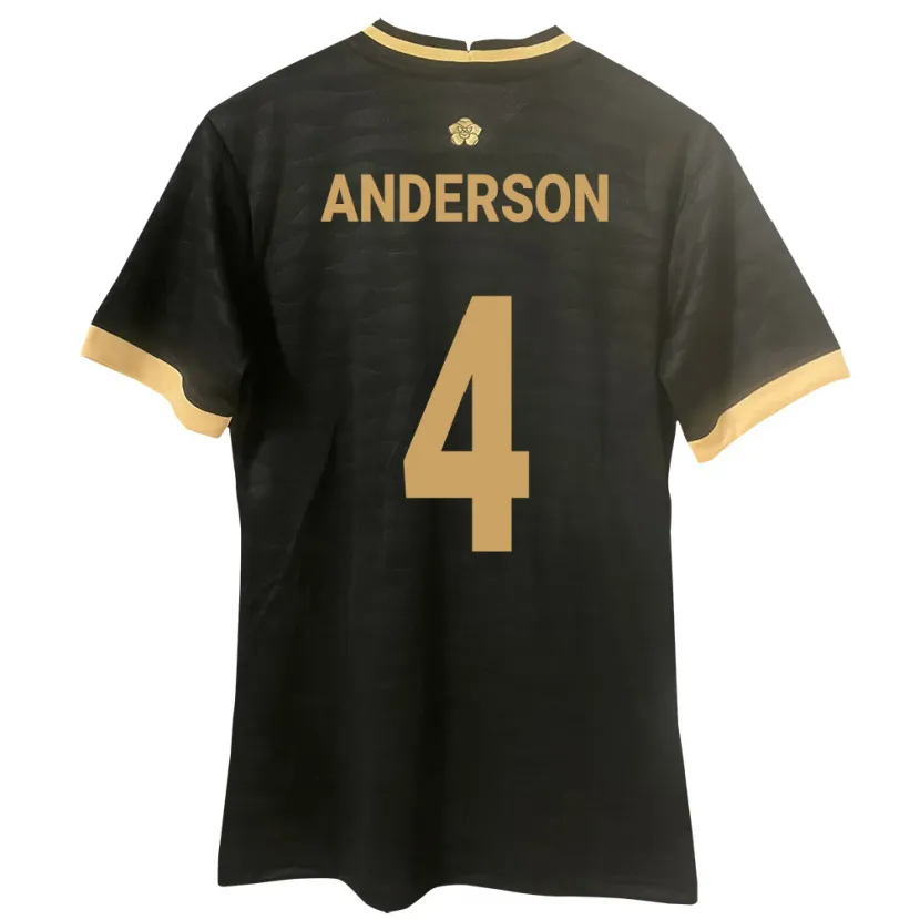 Danxen Børn Panama Eduardo Anderson #4 Sort Udebane Spillertrøjer 24-26 Trøje T-Shirt