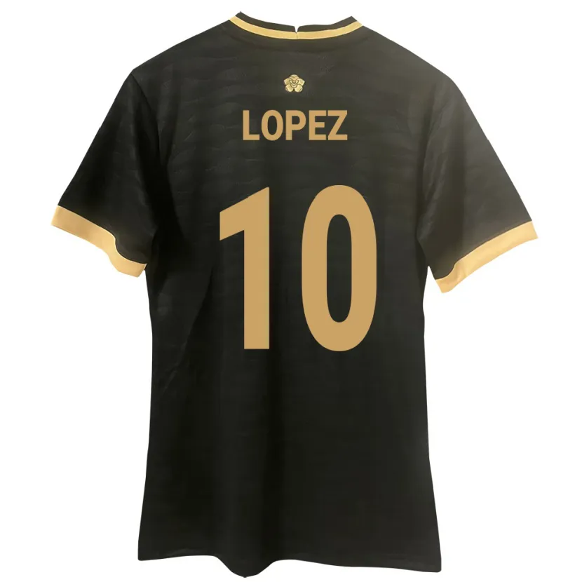 Danxen Børn Panama Ovidio Lopez #10 Sort Udebane Spillertrøjer 24-26 Trøje T-Shirt