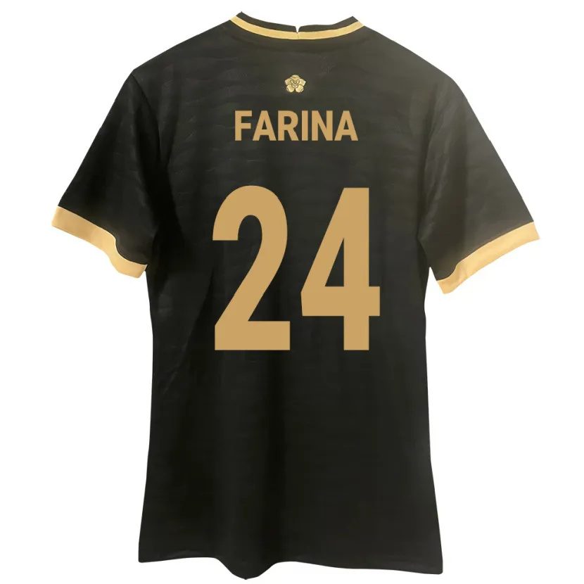 Danxen Børn Panama Edgardo Fariña #24 Sort Udebane Spillertrøjer 24-26 Trøje T-Shirt