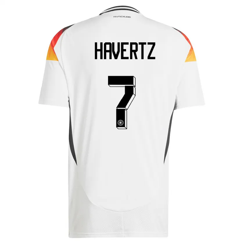 Danxen Mænd Tyskland Kai Havertz #7 Hvid Hjemmebane Spillertrøjer 24-26 Trøje T-Shirt