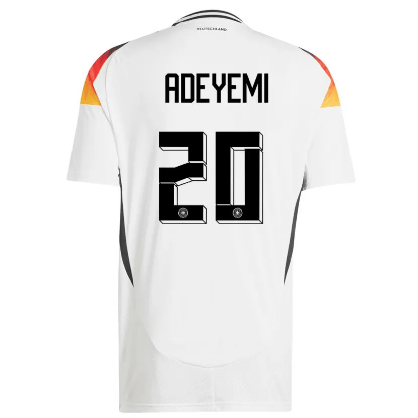 Danxen Mænd Tyskland Karim Adeyemi #20 Hvid Hjemmebane Spillertrøjer 24-26 Trøje T-Shirt