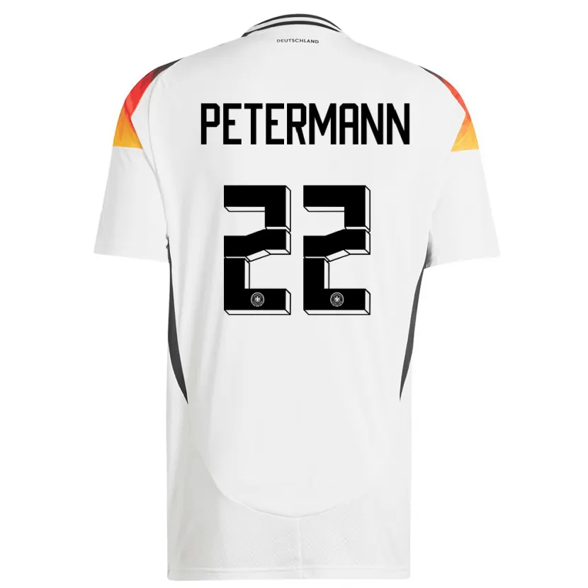 Danxen Mænd Tyskland Lena Petermann #22 Hvid Hjemmebane Spillertrøjer 24-26 Trøje T-Shirt