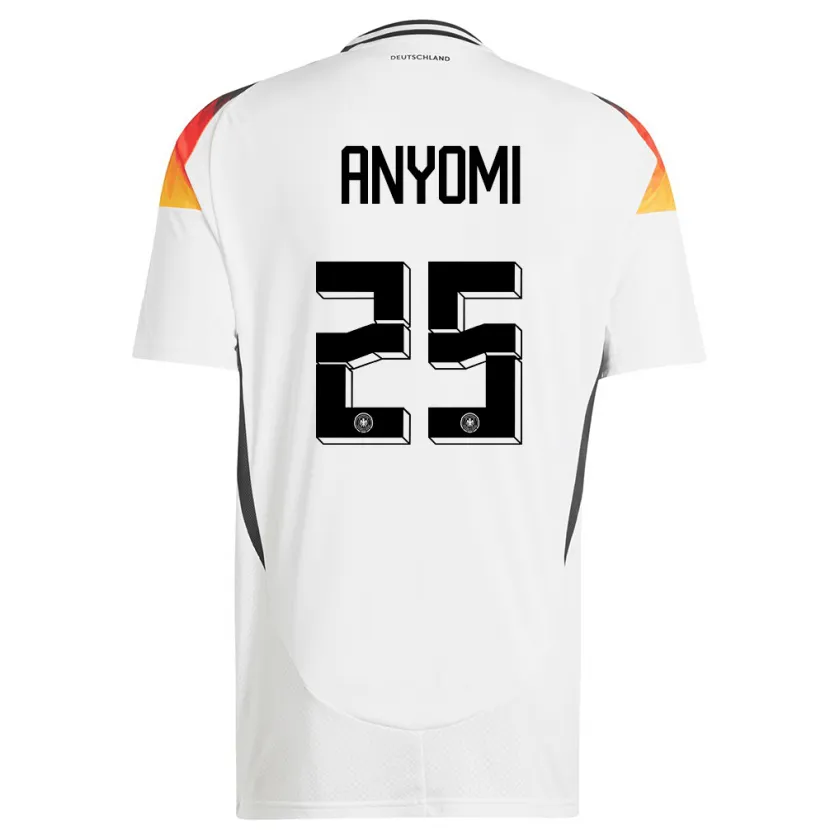 Danxen Mænd Tyskland Nicole Anyomi #25 Hvid Hjemmebane Spillertrøjer 24-26 Trøje T-Shirt