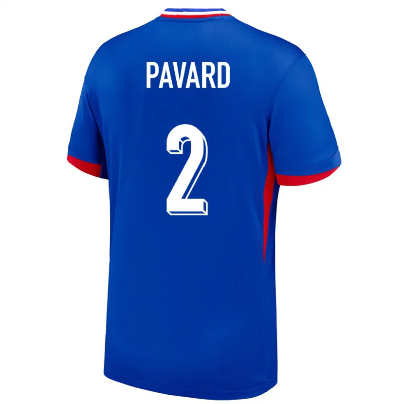 Danxen Mænd Frankrig Benjamin Pavard #2 Blå Hjemmebane Spillertrøjer 24-26 Trøje T-Shirt