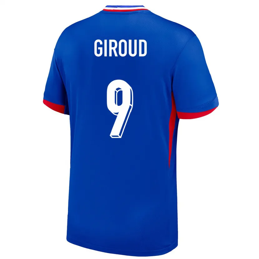 Danxen Mænd Frankrig Olivier Giroud #9 Blå Hjemmebane Spillertrøjer 24-26 Trøje T-Shirt