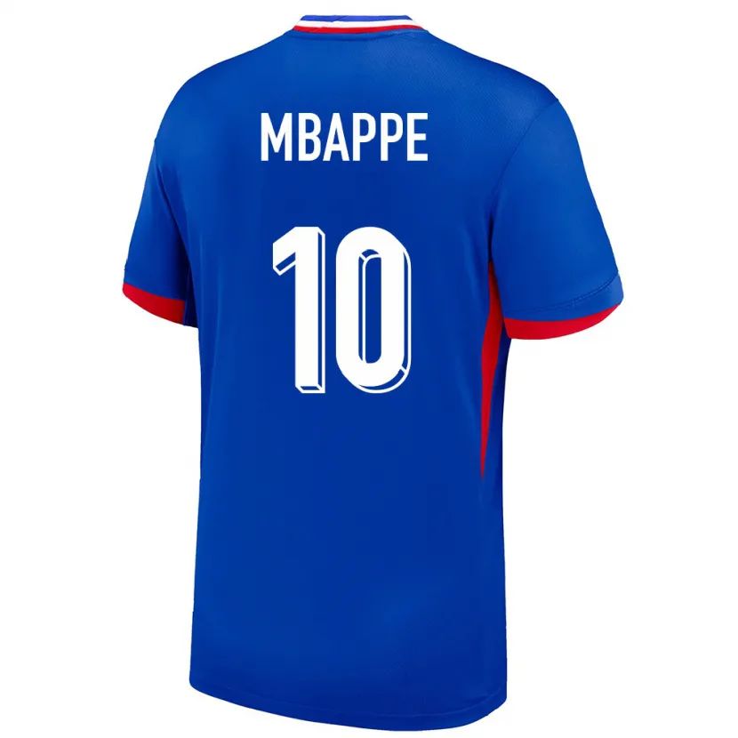 Danxen Mænd Frankrig Kylian Mbappe #10 Blå Hjemmebane Spillertrøjer 24-26 Trøje T-Shirt