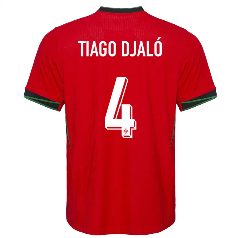 Danxen Mænd Portugal Tiago Djalo #4 Rød Hjemmebane Spillertrøjer 24-26 Trøje T-Shirt