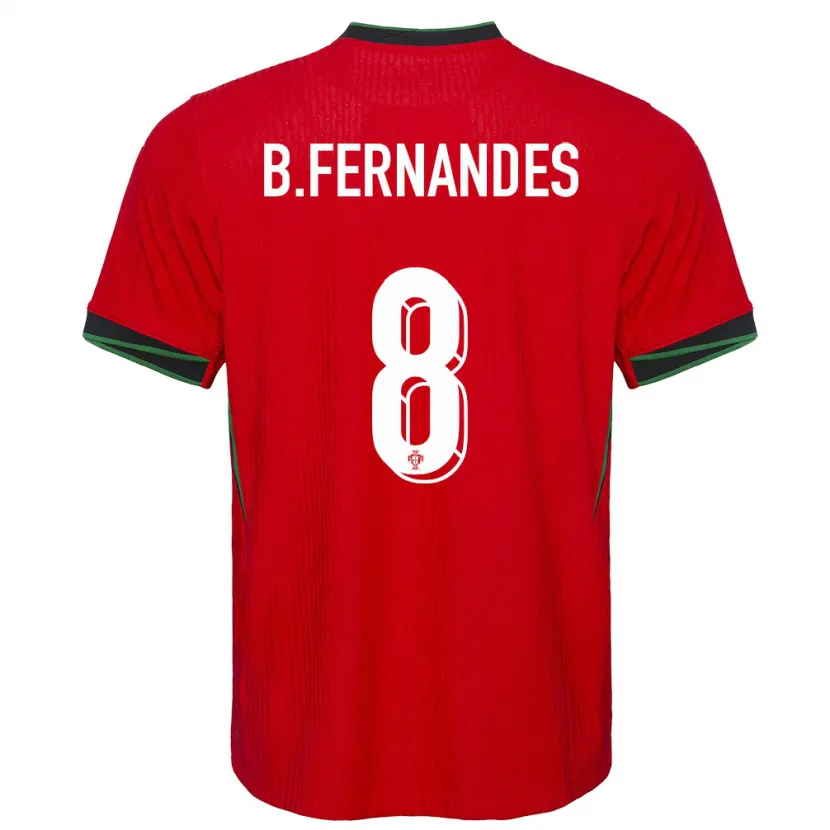 Danxen Mænd Portugal Bruno Fernandes #8 Rød Hjemmebane Spillertrøjer 24-26 Trøje T-Shirt