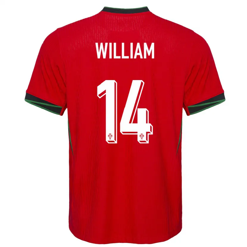 Danxen Mænd Portugal William Carvalho #14 Rød Hjemmebane Spillertrøjer 24-26 Trøje T-Shirt