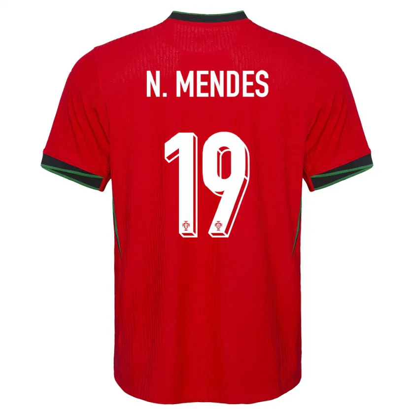 Danxen Mænd Portugal Nuno Mendes #19 Rød Hjemmebane Spillertrøjer 24-26 Trøje T-Shirt