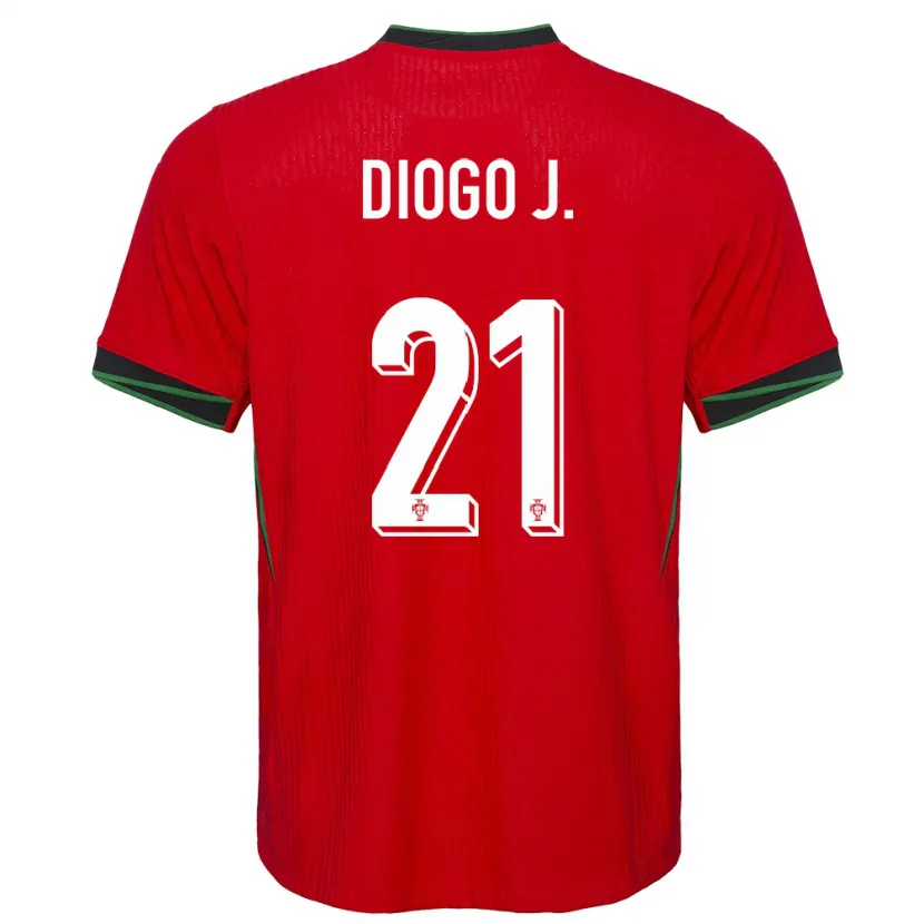 Danxen Mænd Portugal Diogo Jota #21 Rød Hjemmebane Spillertrøjer 24-26 Trøje T-Shirt