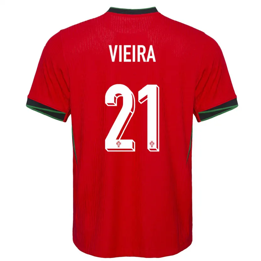 Danxen Mænd Portugal Fabio Vieira #21 Rød Hjemmebane Spillertrøjer 24-26 Trøje T-Shirt