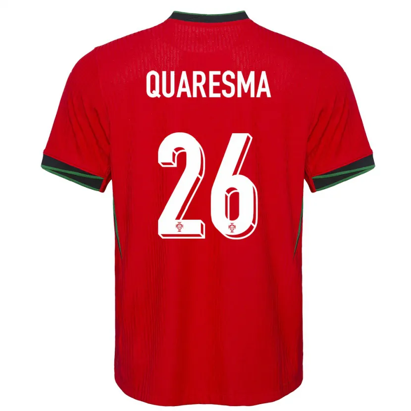 Danxen Mænd Portugal Eduardo Quaresma #26 Rød Hjemmebane Spillertrøjer 24-26 Trøje T-Shirt