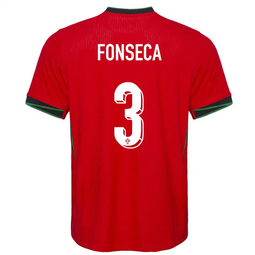 Danxen Mænd Portugal Joao Fonseca #3 Rød Hjemmebane Spillertrøjer 24-26 Trøje T-Shirt