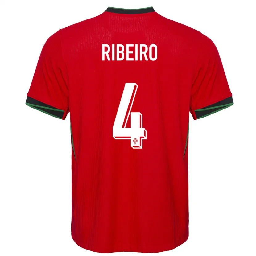 Danxen Mænd Portugal Ricardo Ribeiro #4 Rød Hjemmebane Spillertrøjer 24-26 Trøje T-Shirt