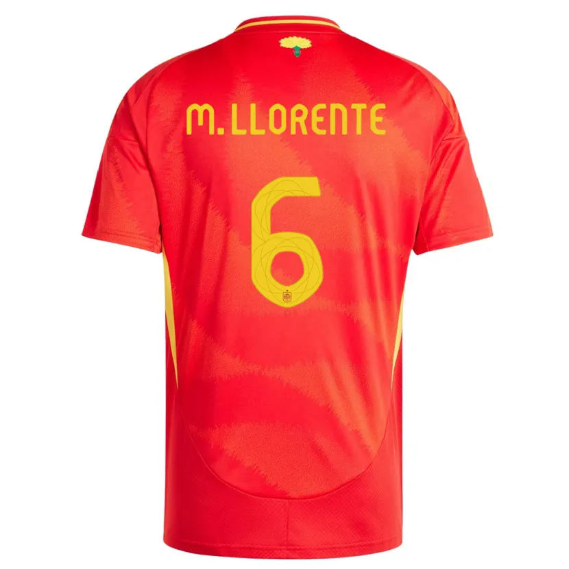 Danxen Mænd Spanien Marcos Llorente #6 Rød Hjemmebane Spillertrøjer 24-26 Trøje T-Shirt