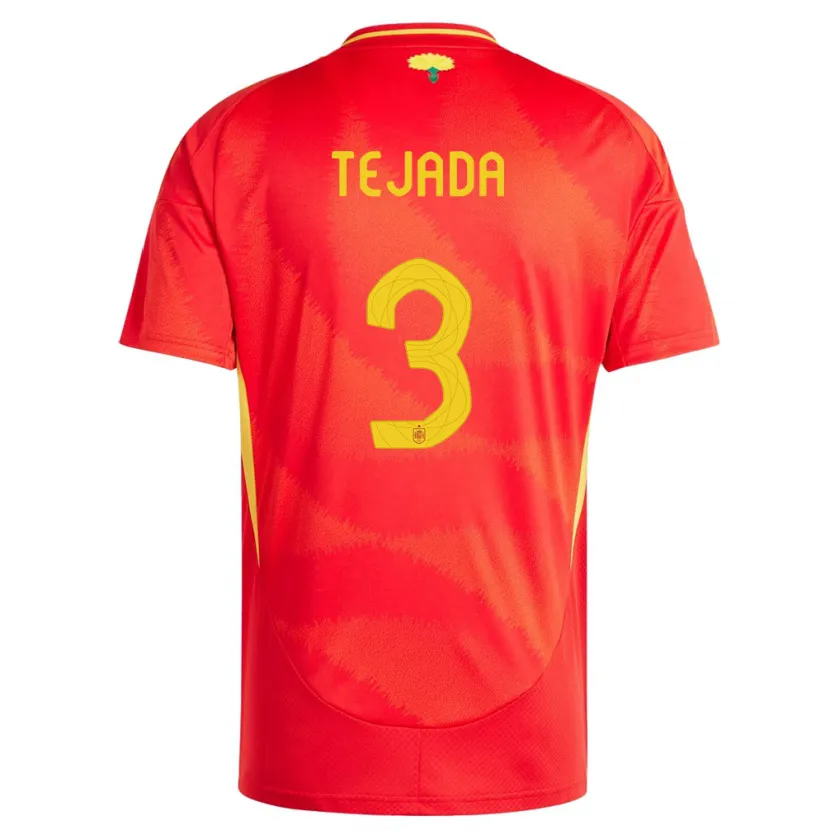 Danxen Mænd Spanien Ana Tejada #3 Rød Hjemmebane Spillertrøjer 24-26 Trøje T-Shirt