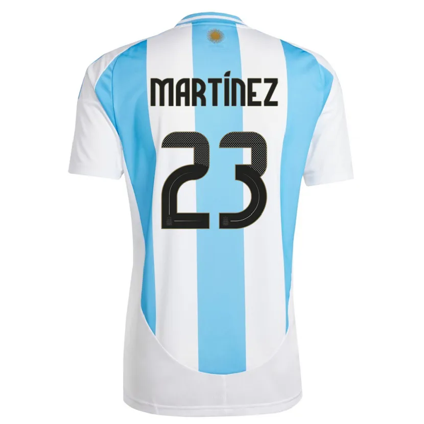 Danxen Mænd Argentina Emiliano Martinez #23 Hvid Blå Hjemmebane Spillertrøjer 24-26 Trøje T-Shirt