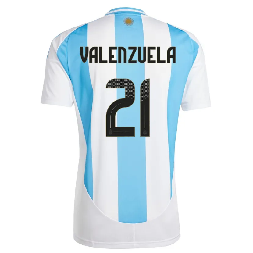 Danxen Mænd Argentina Fernando Valenzuela #21 Hvid Blå Hjemmebane Spillertrøjer 24-26 Trøje T-Shirt