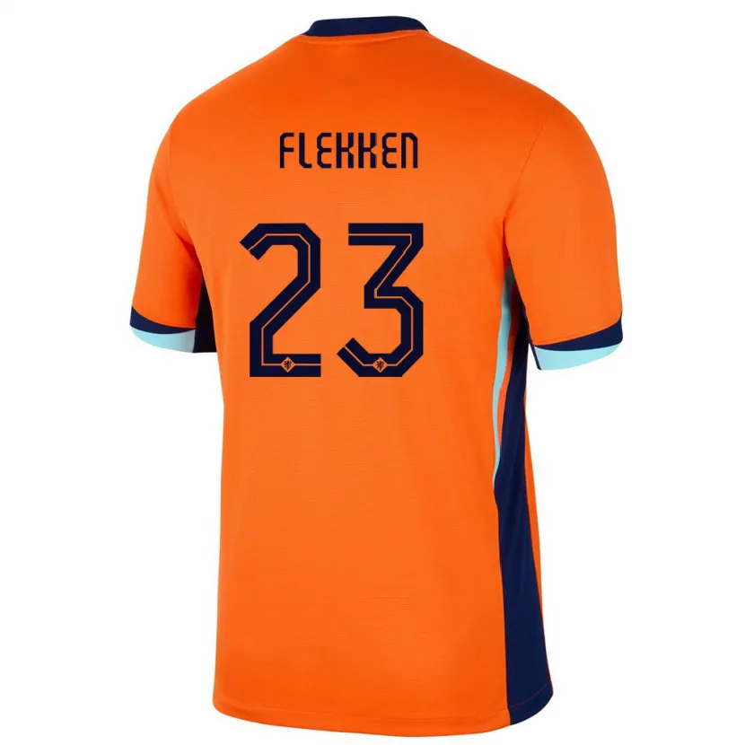 Danxen Mænd Holland Mark Flekken #23 Orange Hjemmebane Spillertrøjer 24-26 Trøje T-Shirt